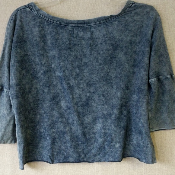Anthropologie Cloth & Stone Blue Crop Top Size XS - Picture 4 of 6